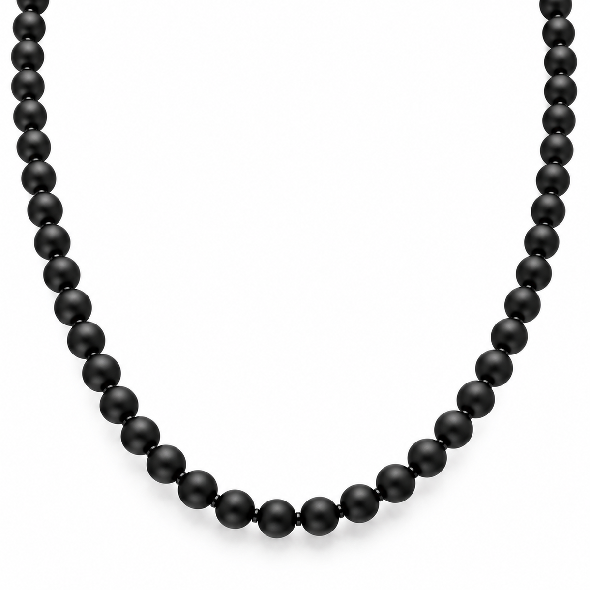 Beaded Necklace – Matte Black