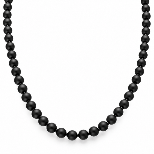 Beaded Necklace – Matte Black